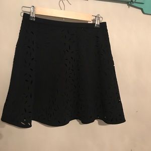 NWT Navy A-Line skirt with Flower Cut Outs